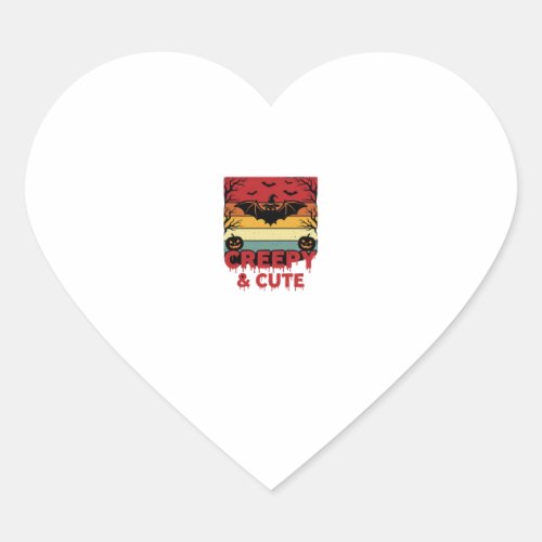Halloween Creepy and Cute Vintage Bat Heart Sticker