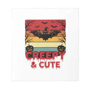 Halloween Creepy and Cute Vintage Bat Notepad