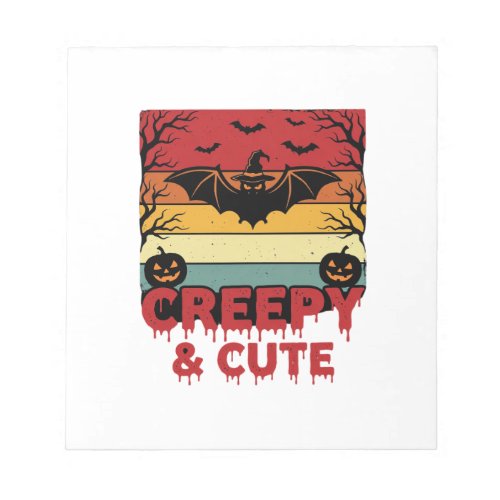 Halloween Creepy and Cute Vintage Bat Notepad
