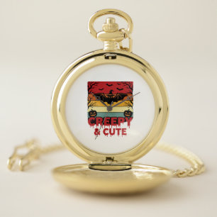 Halloween Creepy and Cute Vintage Bat Pocket Watch