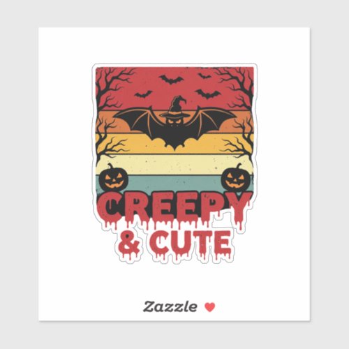 Halloween Creepy and Cute Vintage Bat Sticker