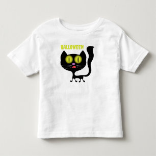 Halloween Creepy Black Cat Toddler T-shirt