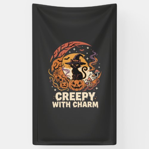 Halloween Creepy Charm Cat Banner