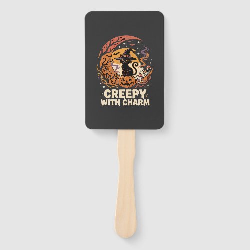 Halloween Creepy Charm Cat Hand Fan