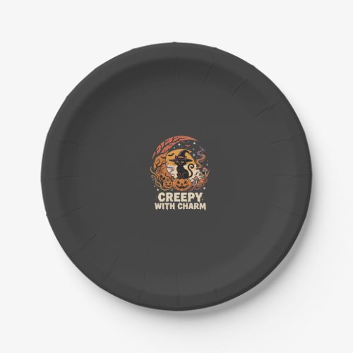Halloween Creepy Charm Cat Paper Plates