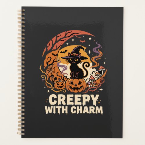 Halloween Creepy Charm Cat Planner