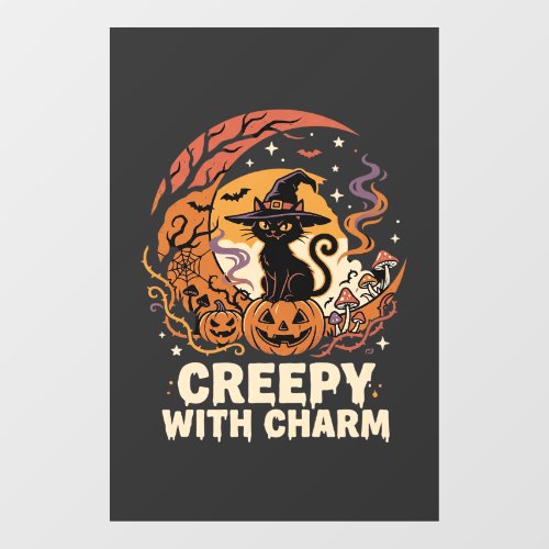 Halloween Creepy Charm Cat Window Cling