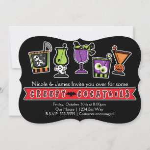 Halloween CREEPY COCKTAILS Party Invitations