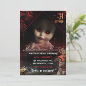 Halloween Creepy Haunted Doll Party Invitation (Standing Front)
