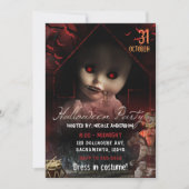 Halloween Creepy Haunted Doll Party Invitation (Front)