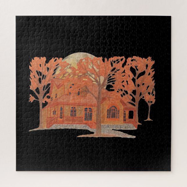 Halloween Creepy Haunted House Jigsaw Puzzle (Vertical)