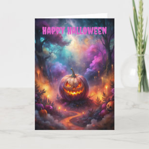 Halloween Creepy Jack O Lantern Holiday Card