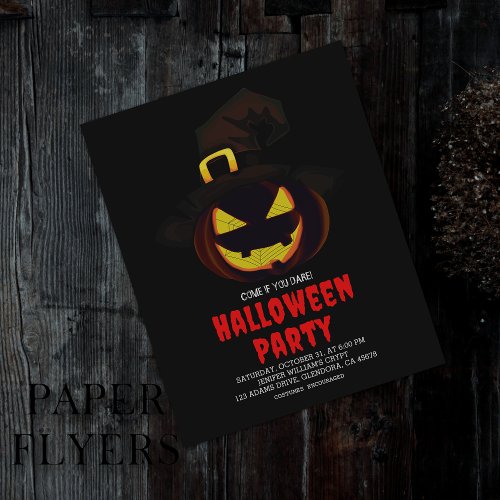 Halloween Creepy Jack O Lantern Party Invitation Flyer