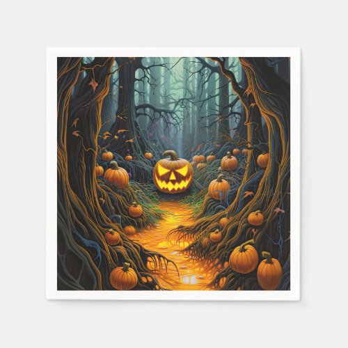 Halloween Creepy Jack o Lantern Pumpkins Napkins