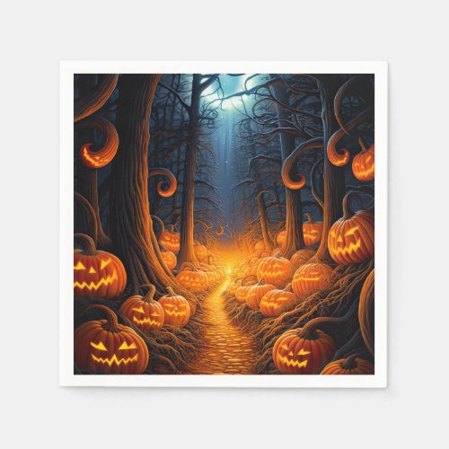 Halloween Creepy Jack o Lantern Pumpkins Napkins