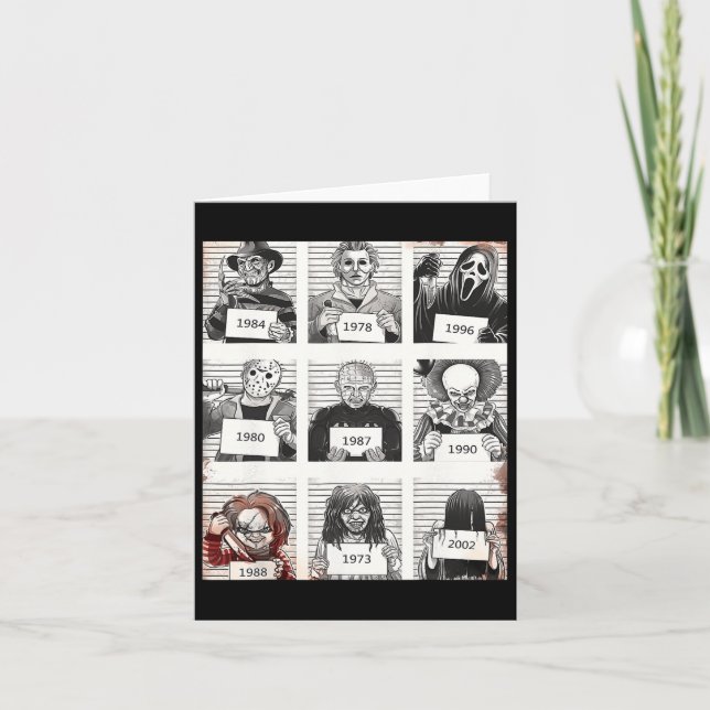 Halloween Creepy Legends Killer Mugshots Horror Fa Card (Front)