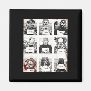 Halloween Creepy Legends Killer Mugshots Horror Fa Magnet
