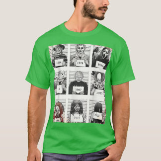 Halloween Creepy Legends Killer Mugshots Horror Fa T-Shirt