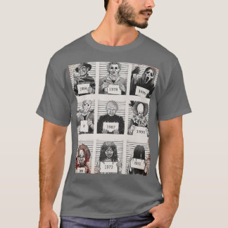 Halloween Creepy Legends Killer Mugshots Horror Fa T-Shirt