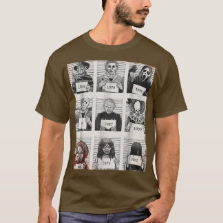 Halloween Creepy Legends Killer Mugshots Horror Fa T-Shirt