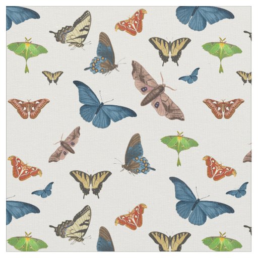 halloween creepy moth print fabric