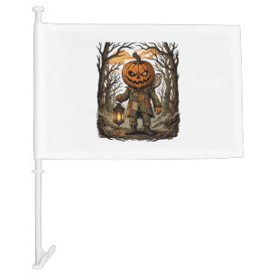 Halloween Creepy Pumpkin Scarecrow Lantern Owl Hau Car Flag