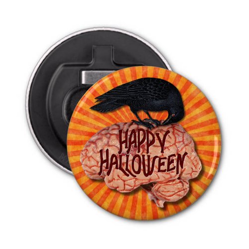 Halloween _ Creepy Raven on Brain Bottle Opener