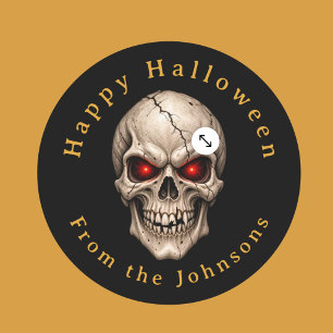 Halloween Creepy Skull Custom Classic Round Sticker