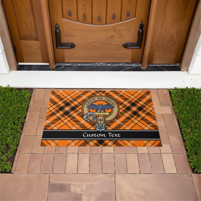 Halloween Crest over Tartan Doormat (Outdoor)