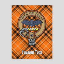 Halloween Crest over Tartan Postcard