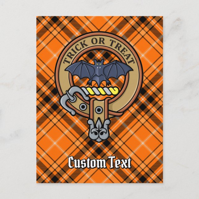 Halloween Crest over Tartan Postcard (Front)