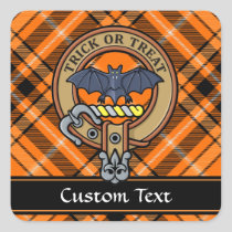 Halloween Crest over Tartan Square Sticker