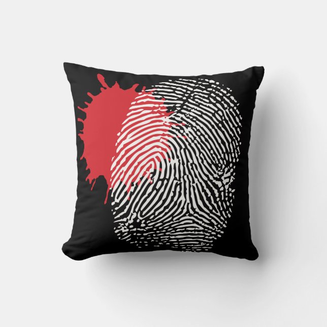 Halloween Crime Scene Blood Splatter Fingerprint Throw Pillow (Front)