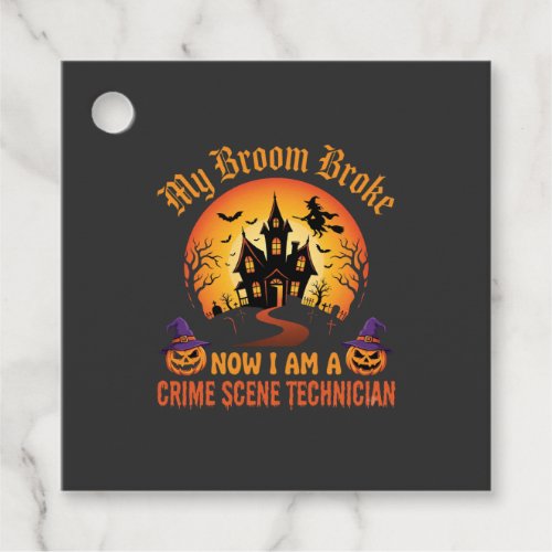 Halloween Crime Scene Technician Witch Humor Desig Favor Tags