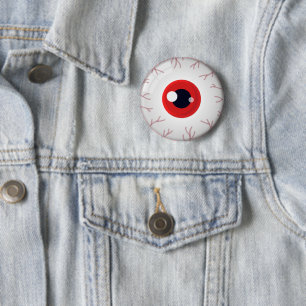Halloween Crimson Red Eye Eyeball Scary Outfit Bag Button