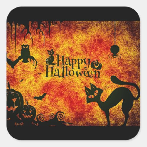 Halloween Critters Square Sticker