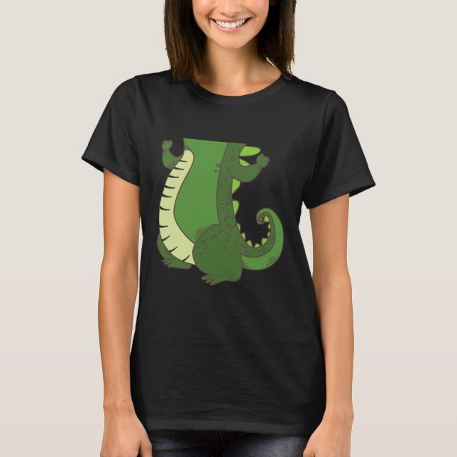 Halloween Crocodile Costume Cool Croc Body Lazy Gi T-Shirt (Front)
