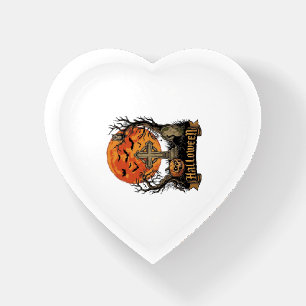 Halloween Cross Gravestone Skull Pumpkin Black Cat Paperweight