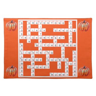 Halloween Crossword Puzzle-Themed Placemat