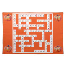 Halloween Crossword Puzzle-Themed Placemat