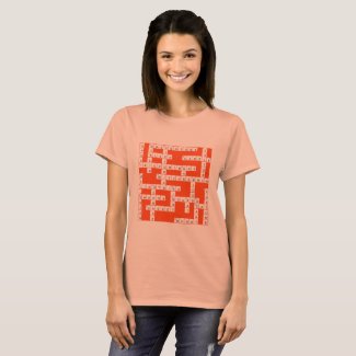 Halloween Crossword Puzzle-Themed TShirt in Orange