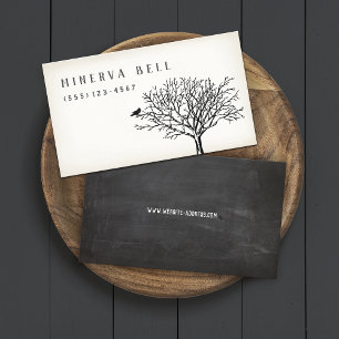 Halloween Crow on Tree Calling Card