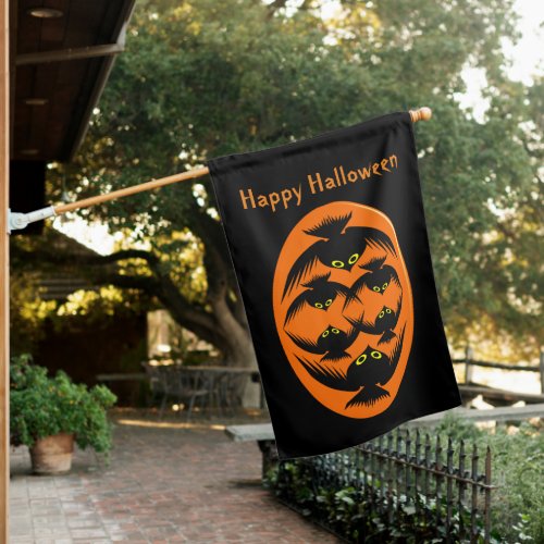 Halloween Crows Custom House Flag