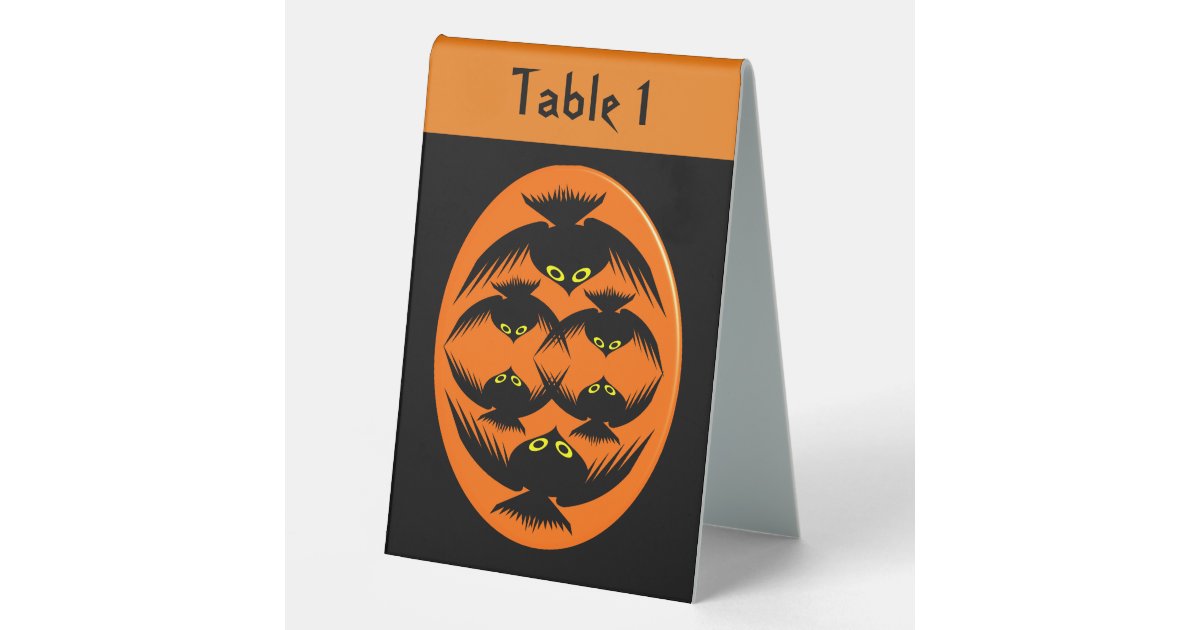 Halloween crows custom table tent sign zazzle