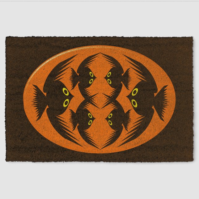 Halloween Crows Fiber Doormat (Front)