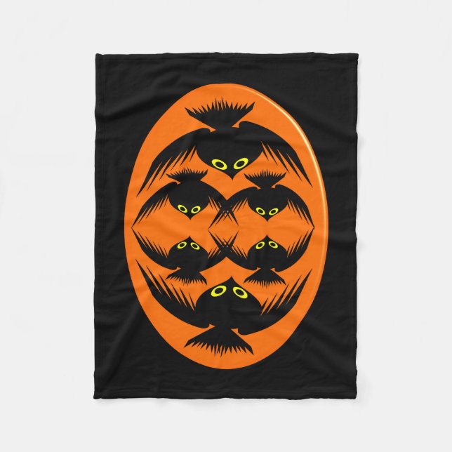 Halloween Crows Fleece Blanket (Front)