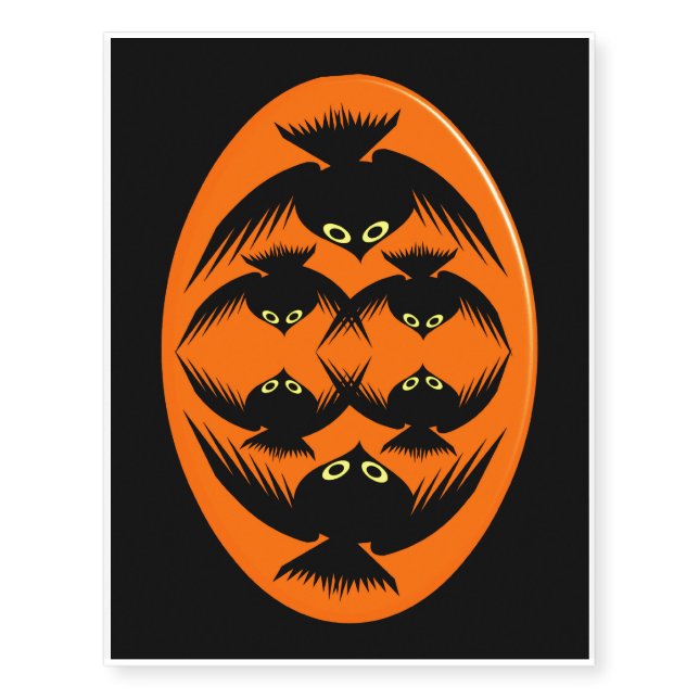 Halloween Crows Giant Temporary Tattoo (Front)