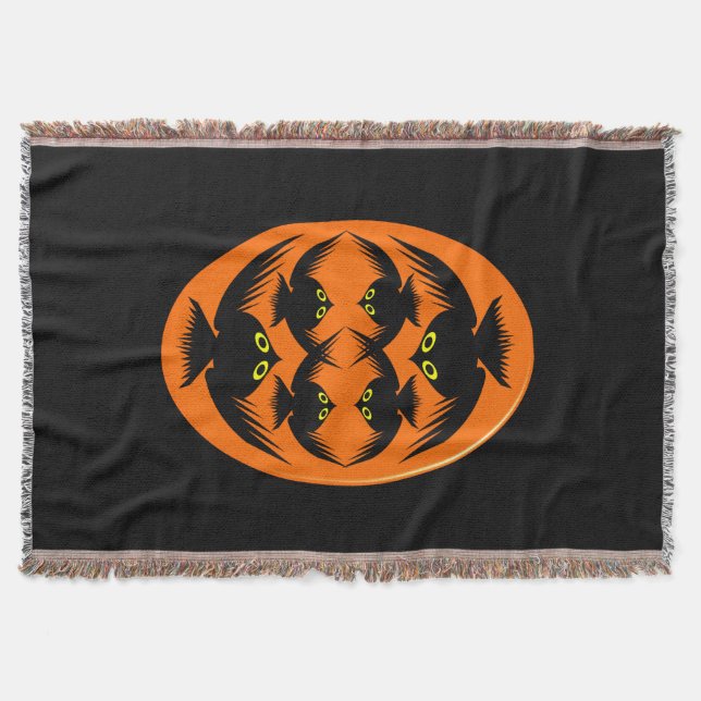 Halloween Crows Throw Blanket (Front)