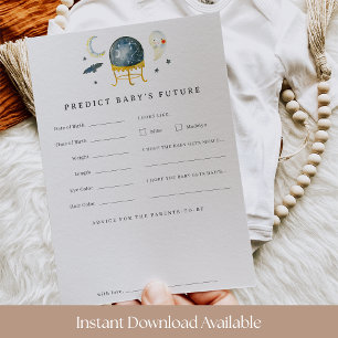 Halloween Crystal Ball Baby Shower Prediction Card