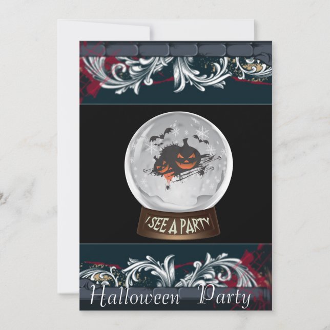 halloween crystal ball party invitation (Front)